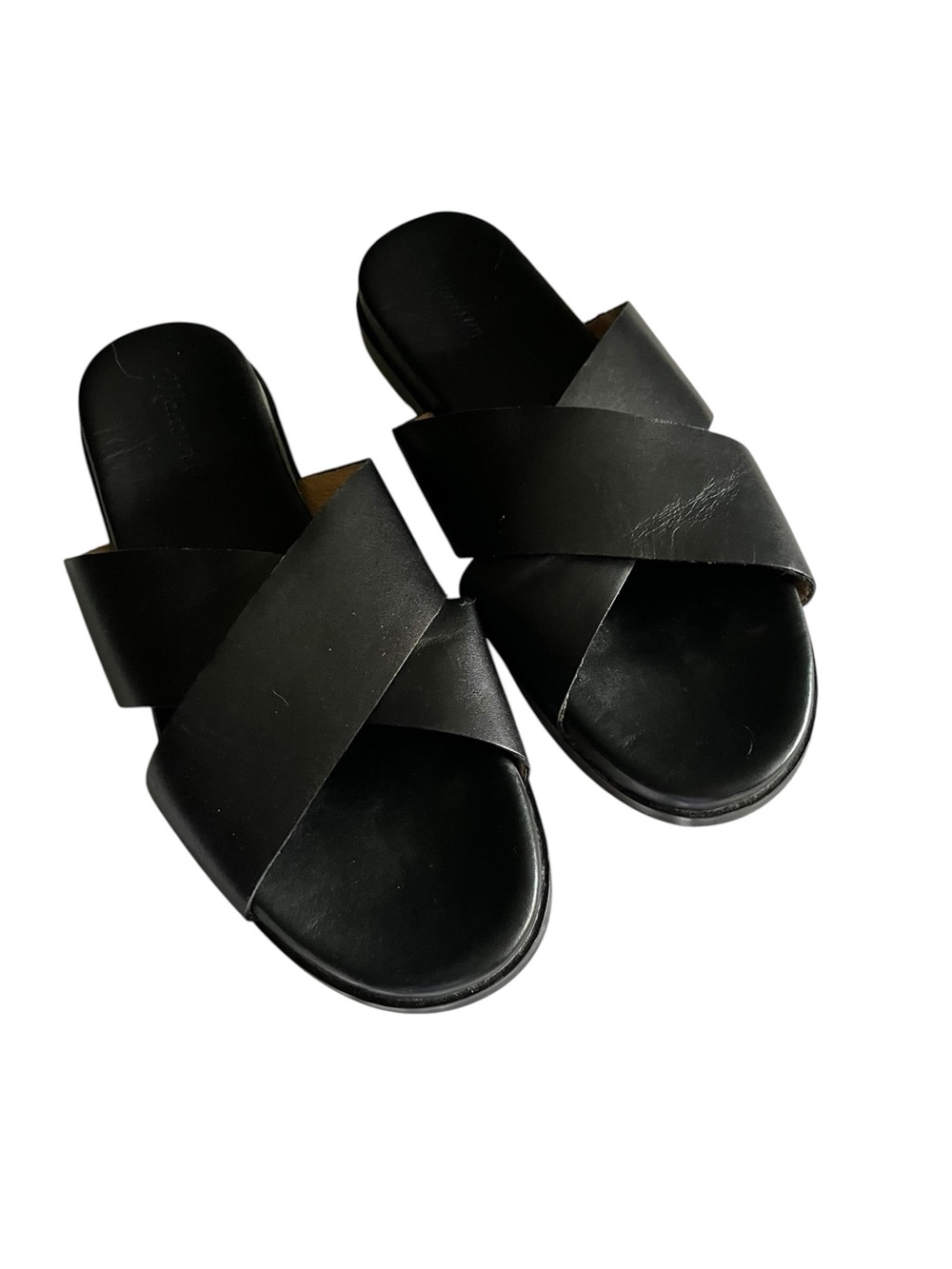MADEWELL Black Louisa Crisscross Slides